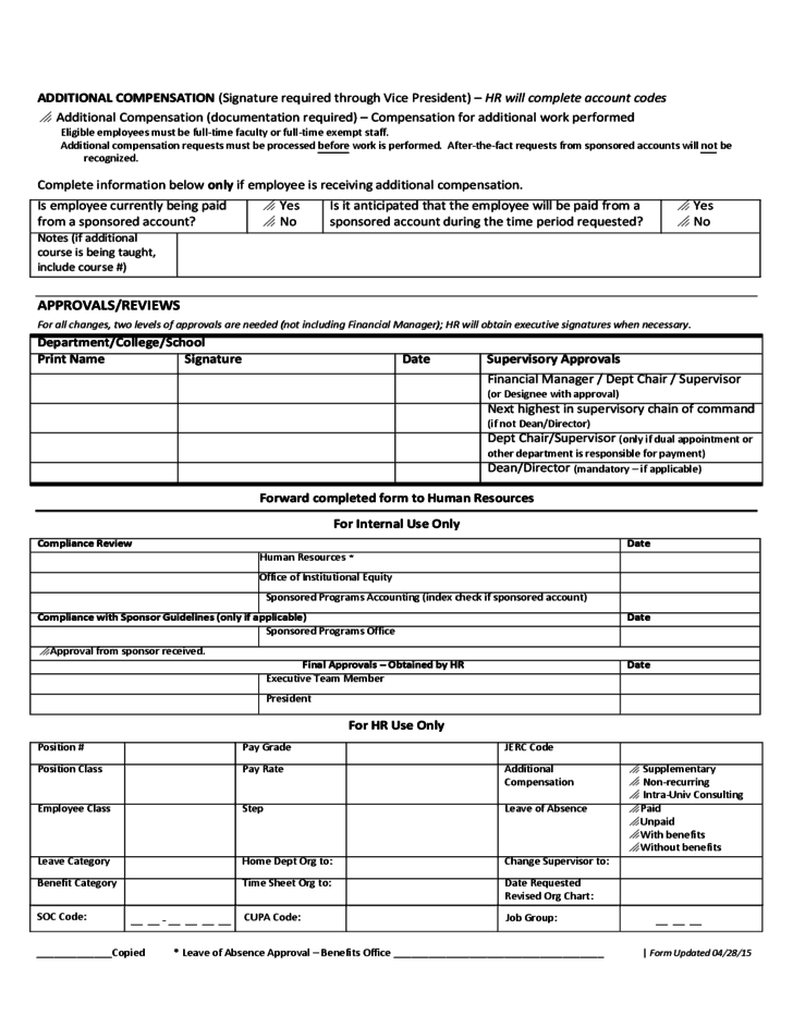 Employee Status Change Forms Find Word Templates