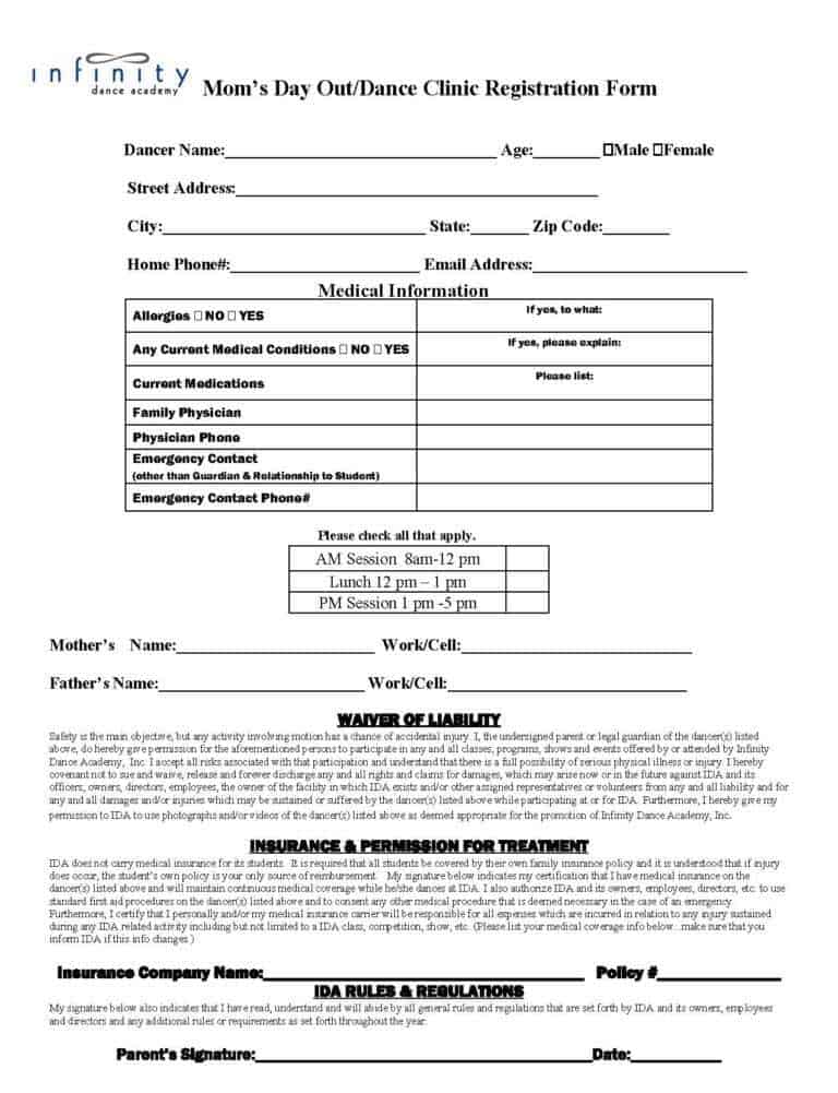 Academy Registration Form Templates  Word Excel Fomats