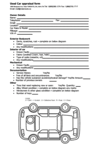 Car Appraisal Forms - Word Excel Fomats