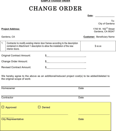 Free Change Order Template Excel For Your Needs