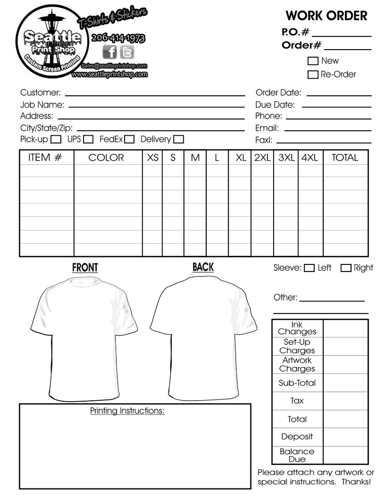 Free Printable Tshirt Order Form Templates Printable Forms Free Online