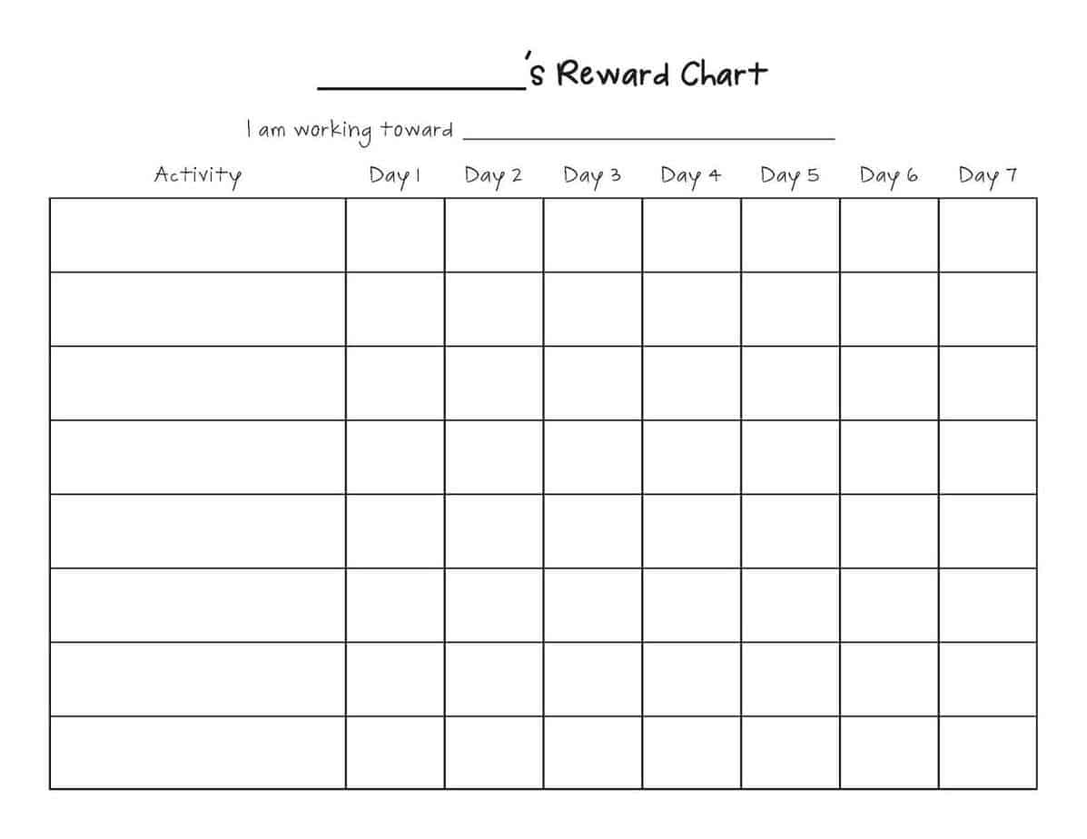 Reward Chart Templates Word Excel Fomats