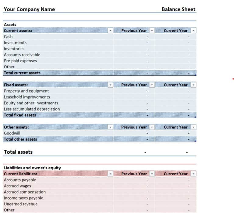 10+ Practical Balance Sheet Templates Excel - Word Excel Fomats