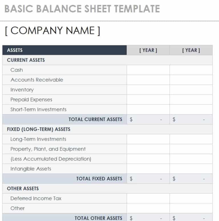 10+ Practical Balance Sheet Templates Excel - Word Excel Fomats