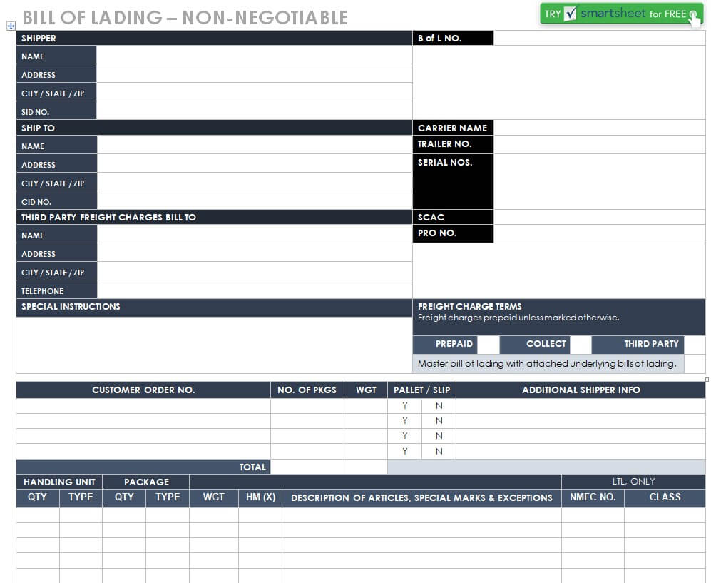 bill of lading sample-76634213 – Find Word Templates