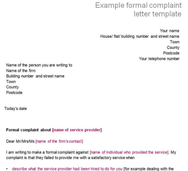 16+ Professional Complaint Letter Templates & Formats - Word Excel Fomats