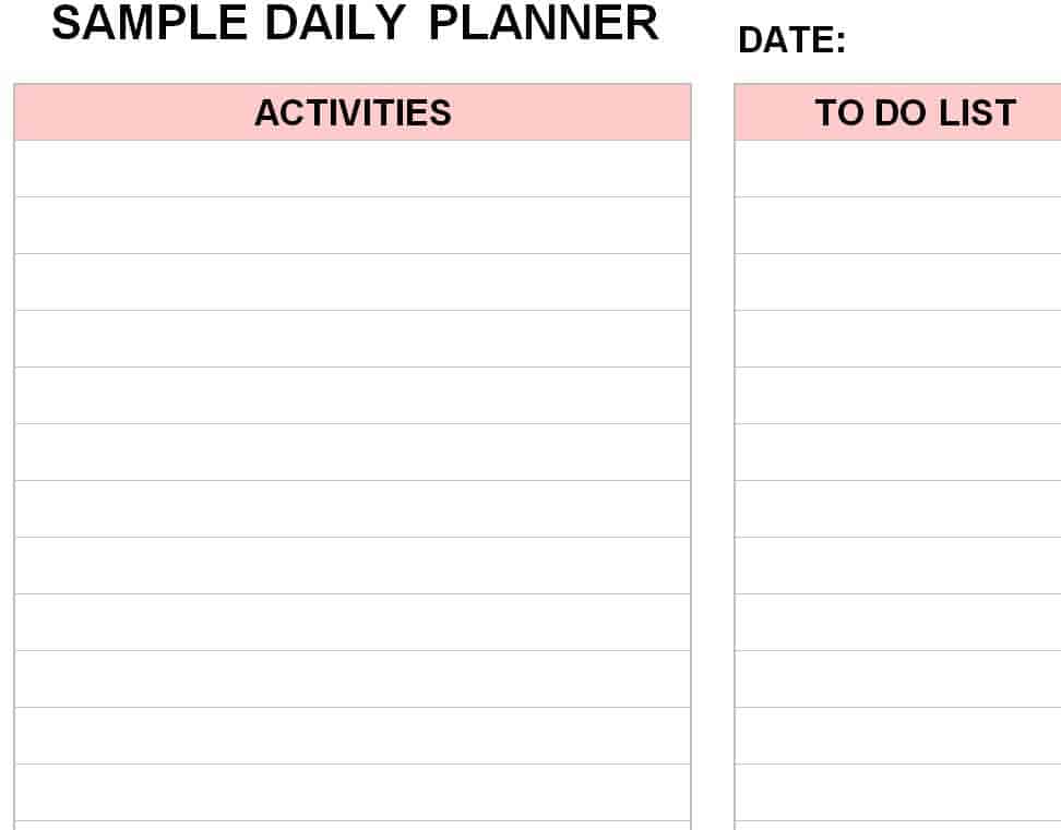 daily planner template-69997503 – Find Word Templates