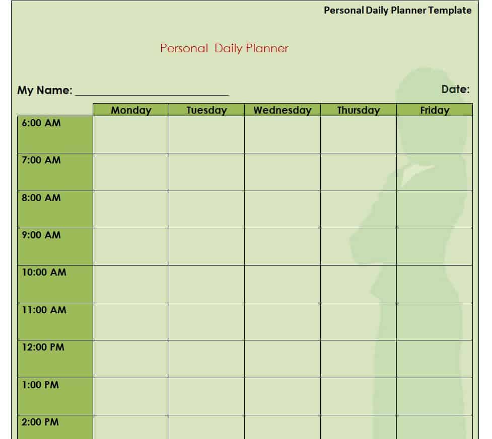 Daily Planner Template 69997512 Find Word Templates