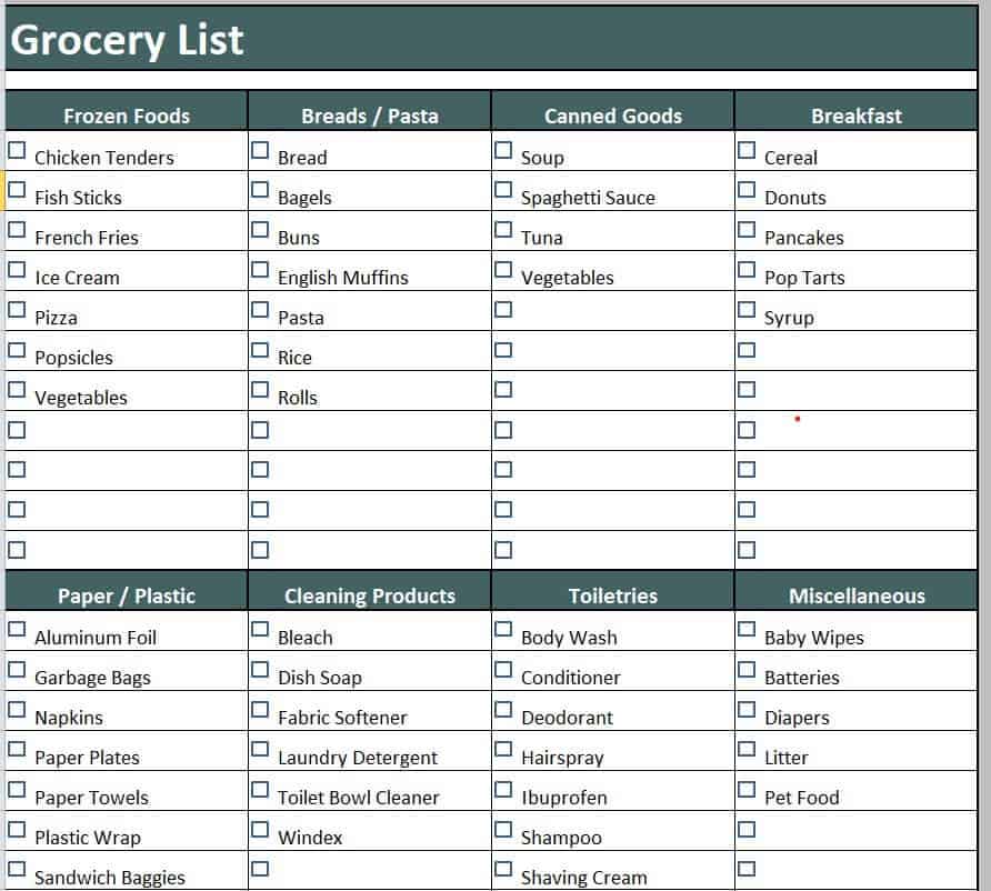 grocery list sample-8337405 – Find Word Templates