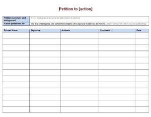 14+ Free Editable Petition Templates – Find Word Templates