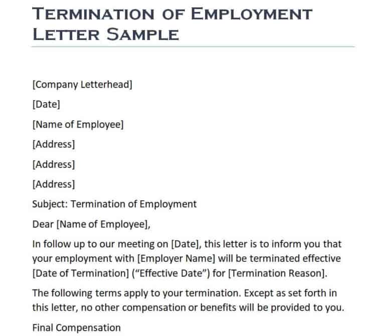 17+ BEST Termination Letter Templates & Formats - Word Excel Fomats