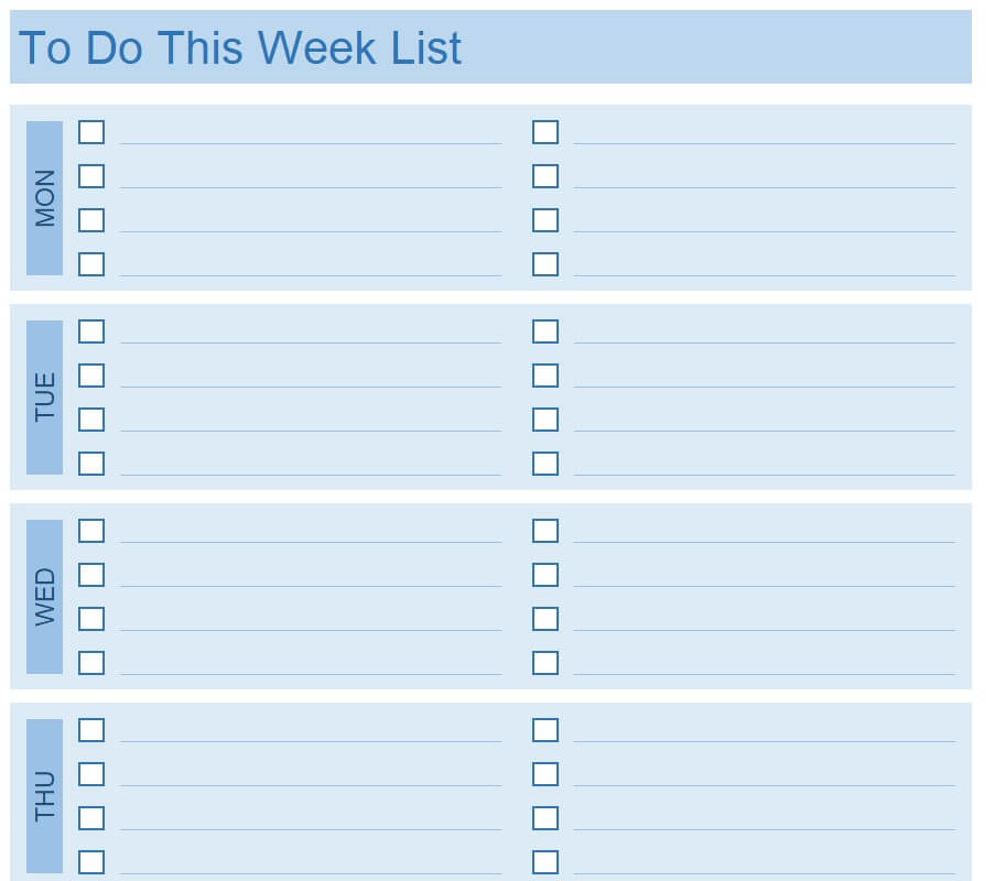 professional to do list template