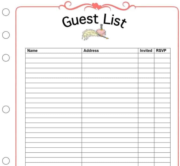 Top 14 Wedding Guest List Templates [WORD, EXCEL & PDF] - Word Excel Fomats