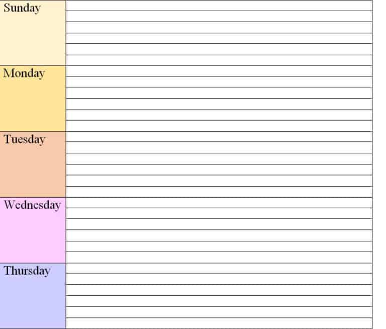 15 BEST Weekly Planner Templates [WORD, EXCEL, PDF] - Word Excel Fomats