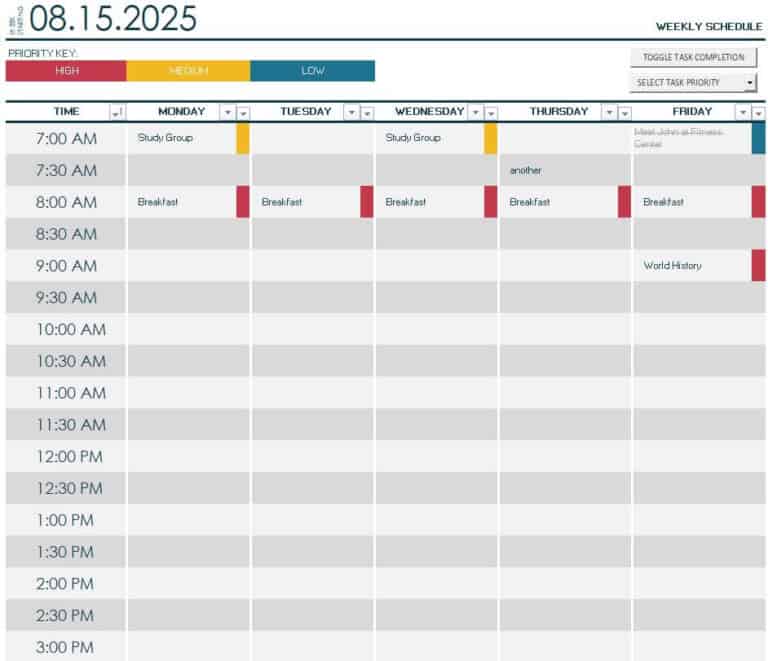 24+ Weekly Schedule Templates [EXCEL & WORD] - Word Excel Fomats