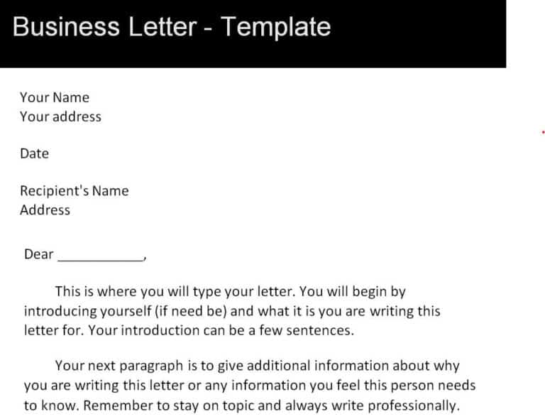 Important Business Letter Templates In Word Word Excel Fomats