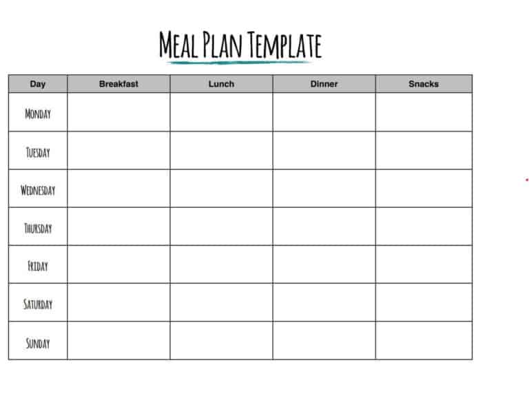 FREE 22+ Daily Use Meal Plan Templates [EXCEL, WORD & PDF] - Word Excel ...