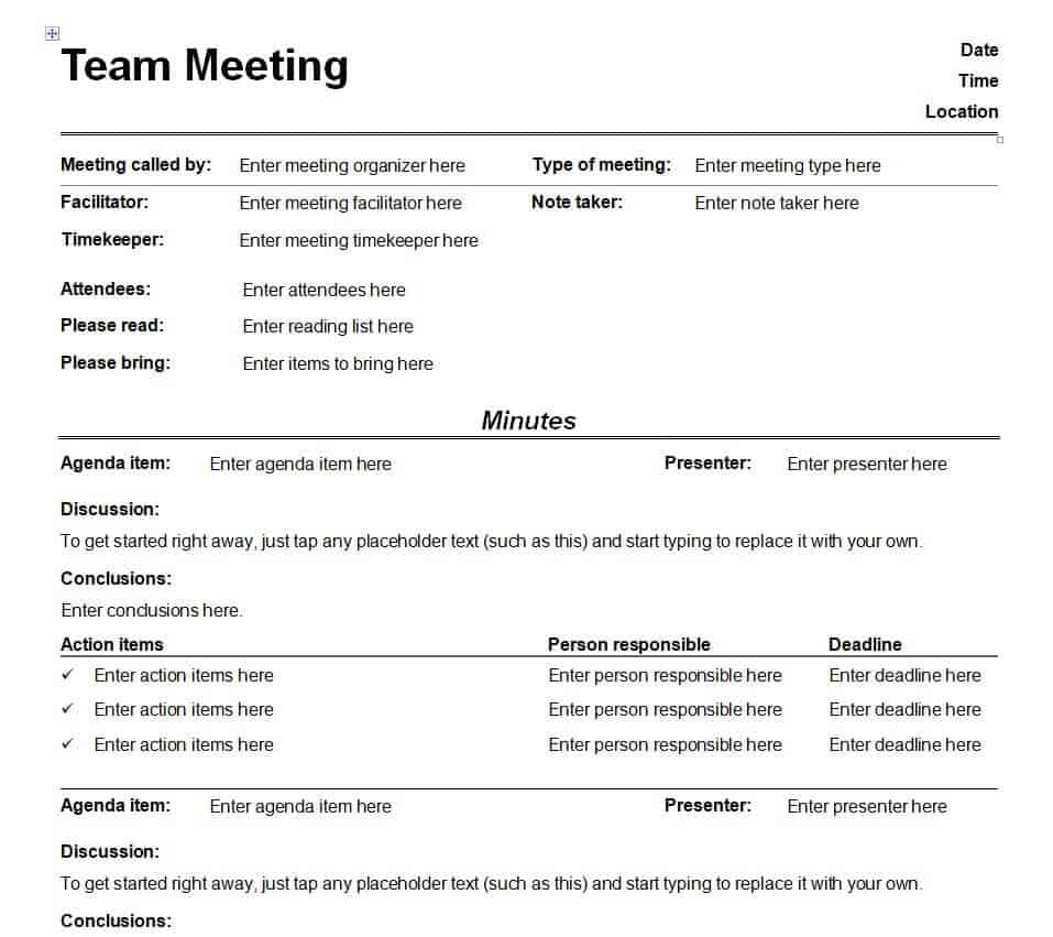 meeting minutes template-54023605 – Find Word Templates