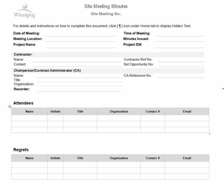 Meeting Minutes Template 54023614 Find Word Templates