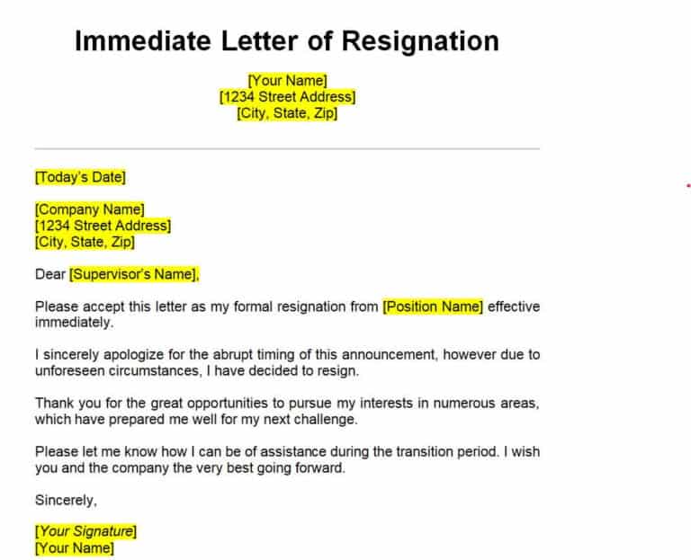 14 BEST Resignation Letter Templates & Formats - Word Excel Fomats