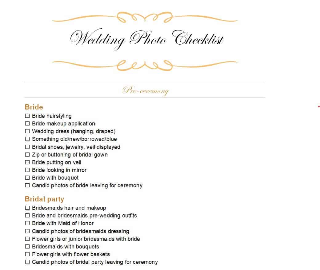 21+ FREE Wedding Checklist Templates [WORD & PDF] - Word Excel Fomats
