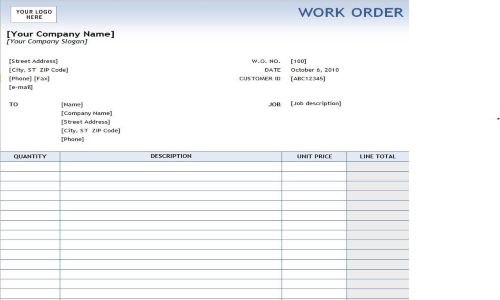 10+ Practical Work Order Templates & Formats - Word Excel Fomats