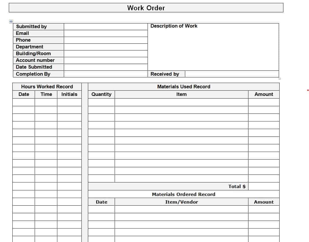 10-practical-work-order-templates-formats-word-excel-fomats